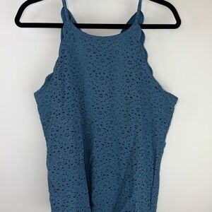 Chic Blue Lace Women's Tank Top